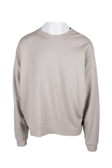 description: ocio light gray long sleeve sweatshirt. features crew neckline, loose fit, and ribbed hem throughout. 