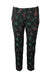 zadig & voltaire 'posh jungle' black/multicolor woven jacquard pants. features guitar/tropical leaf pattern throughout, front slash pockets, rear jetted pockets, and button fly. unlined. 